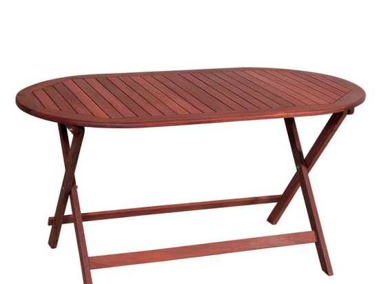 Τραπέζι Οβάλ Πτυσσόμενο 203476 Brown Red 80x140x75cm