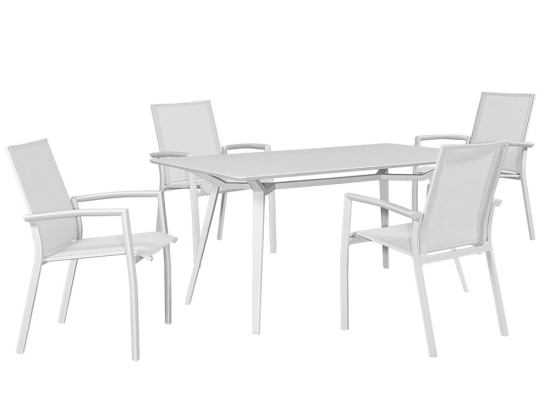 Τραπεζαρία Sienna (Σετ 5Τμχ) 223877 160x90x74/56.5x62x89cm White 4 Θέσεων