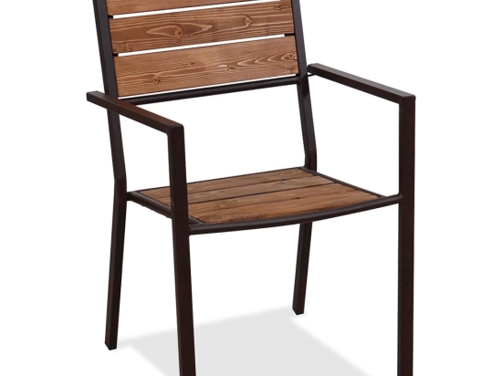 Πολυθρόνα Μεταλλική Με Ξύλο 223912 56x54x90cm Natural-Black