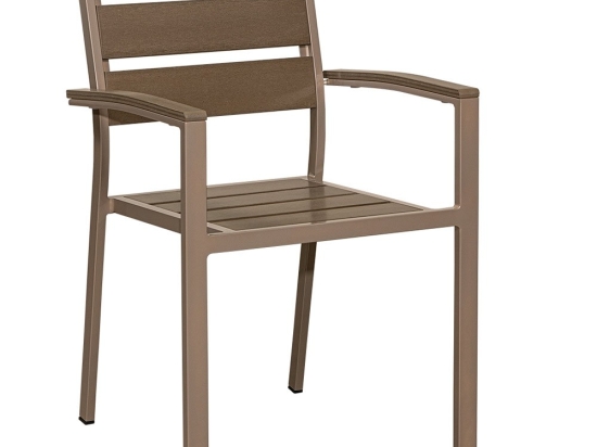 Πολυθρόνα Αλουμινίου Με Polywood 223917 57x58x88cm Taupe-Brown