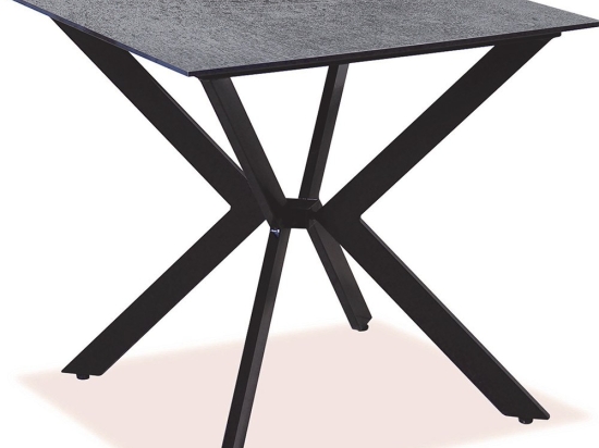 Τραπέζι Τετράγωνο Αλουμινίου Hpl 22493 80x80x75cm Black-Grey