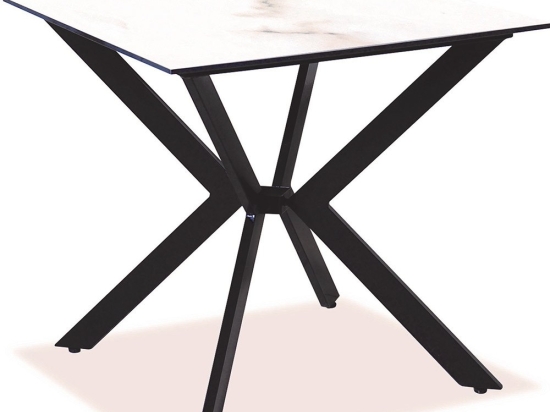 Τραπέζι Τετράγωνο Αλουμινίου Hpl 22495 70x70x75cm Black-White