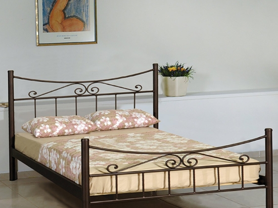 Κρεβάτι Μεταλλικό Ηρώ 23980 208x168cm Brown King Size