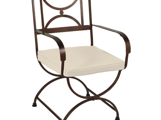 Πολυθρόνα Μεταλλική Κύκλος 3755 56x60x92cm Beige-Brown
