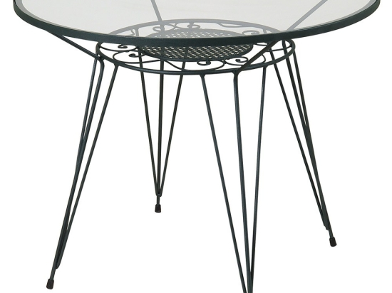 Τραπέζι Στρογγυλό Μασίφ 3766 80x75cm Beige-Black