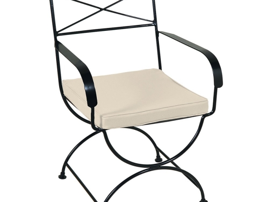Πολυθρόνα Μεταλλική Χιαστί 3787 58x58x89cm Beige-Black