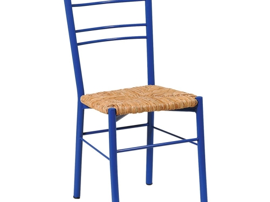 Καρέκλα Ύδρα με Κάθισμα Ψάθα 3798 40x42x88cm Blue-Natural