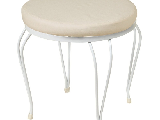 Σκαμπό Μεταλλικό 4658 44x40cm Beige-White