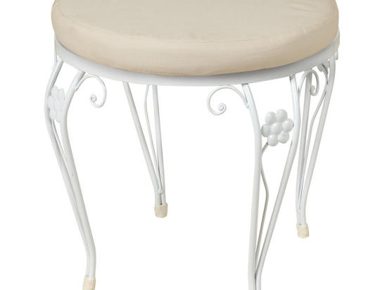Σκαμπό Μεταλλικό 4660 44x40cm Beige-White