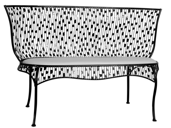 Καναπές-Σκαμπό Διθέσιος Royalty JRD1375 113x44x48cm Black-White