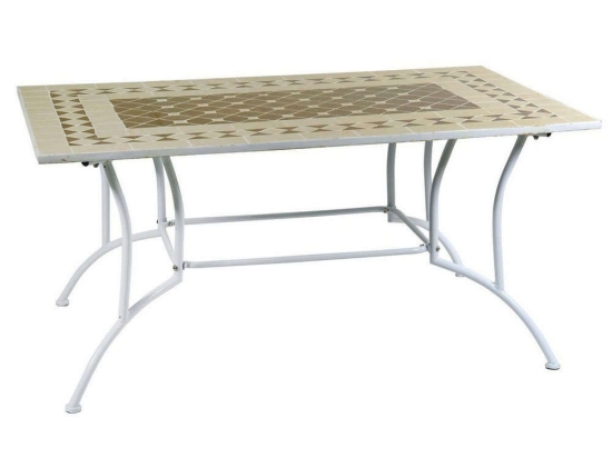 Τραπέζι Μεταλλικό Mosaic 150x90x75cm TC013-WP White