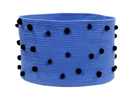 Καλάθι Αποθήκευσης Με Ponpon LOR-BSK-PEB-KLEIN Blue-Natural 30Χ45Χ45Cm Lorena Canals Βαμβάκι