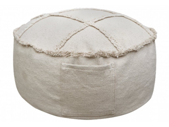 Πουφ Τρίλιζα Tic-Tac-Toe LOR-P-TICTAC 50x50x20cm Beige Lorena Canals