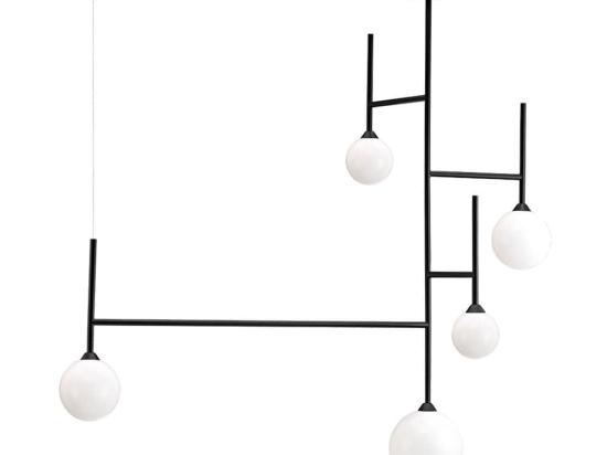 Φωτιστικό Οροφής 01205 5xG9 100x95cm Black Luma