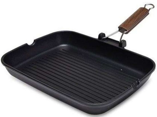 Τηγάνι - Γκριλιέρα Αντικολλητική Easy Grill OZ47000435 35x25cm Brown-Black Olympia Zanetti 35cm Αλουμίνιο