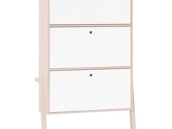 Παπουτσοθήκη Spot Young 161275999 87,4x28,5x150cm Natural-White Μοριοσανίδα,Ξύλο