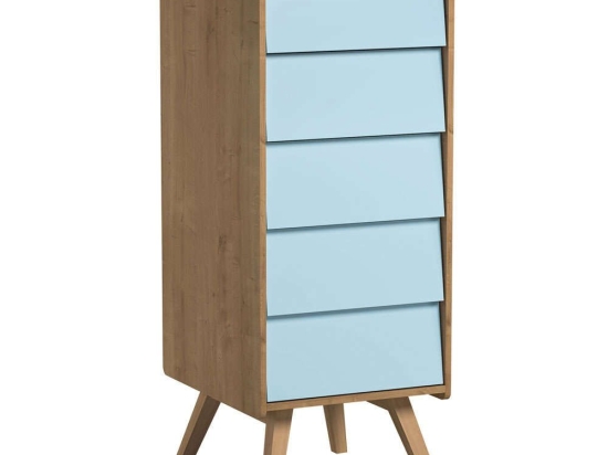 Συρταριέρα Vintage 162078869 50,5x40,5x128cm Natural-Blue