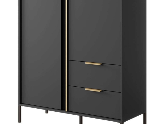 Μπουφές Larry 162604309 103,3x39,5x123,4cm Anthracite-Gold Μοριοσανίδα