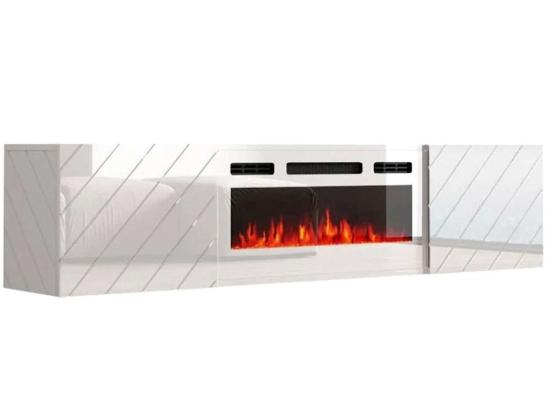 Έπιπλο Τηλεόρασης Με Φλόγα Led Luxe 162712449 183x35x38cm White