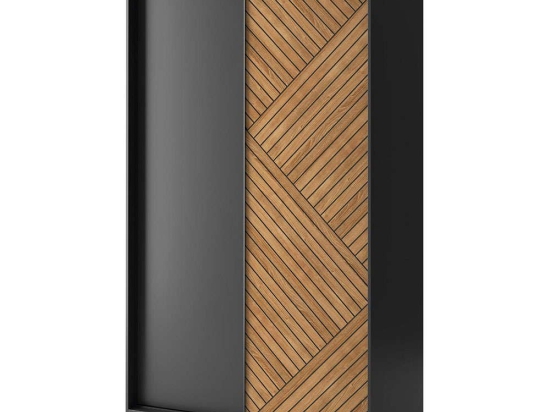 Ντουλάπα Δίφυλλη Συρόμενη Phylo II 162738539 120x60x220cm Oak-Black Δίφυλλη