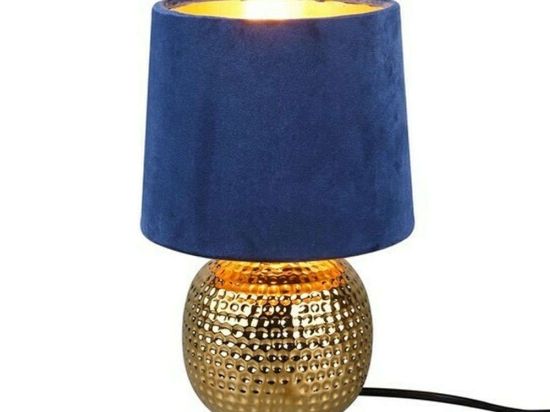 Φωτιστικό Επιτραπέζιο Sophia R50821012 1xE14 40W Φ16cm 26cm Blue RL Lighting Κεραμικό,Ύφασμα