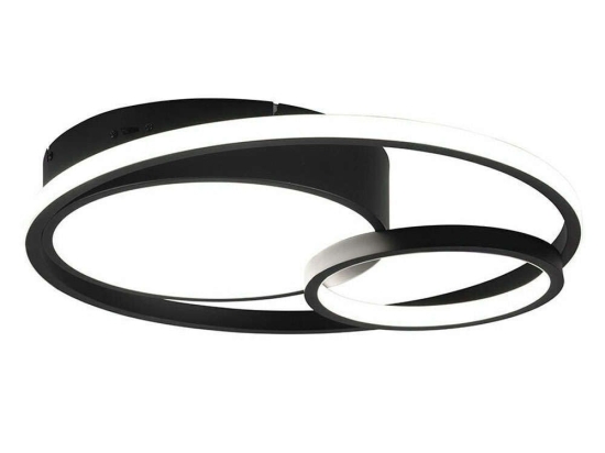 Φωτιστικό Οροφής - Πλαφονιέρα Vuelta R62233132 28W Led Φ48cm 9cm Black Mat RL Lighting Μέταλλο