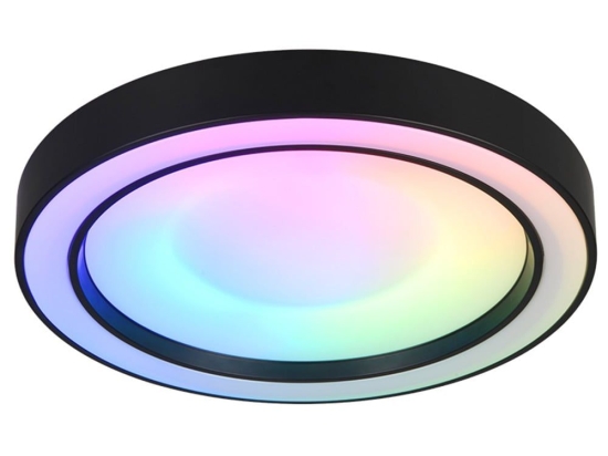 Φωτιστικό Οροφής - Πλαφονιέρα Arco R65091432 Led 22W 2700K-6000K Φ40x7cm RGB Black Mat RL Lighting