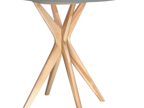 Τραπέζι Επεκτεινόμενο Jubi JUBITEXHR6 Φ90x75cm Natural-Concrete Mdf,Ξύλο