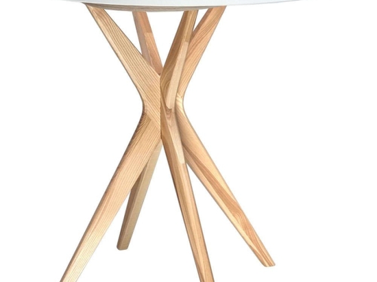 Τραπέζι Επεκτεινόμενο Jubi JUBITLEXHR1 Φ100x75cm Natural-White Mdf,Ξύλο