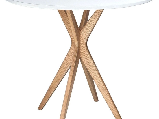 Τραπέζι Jubi JUBITLRO1 Φ90x73cm Natural-White Mdf,Ξύλο