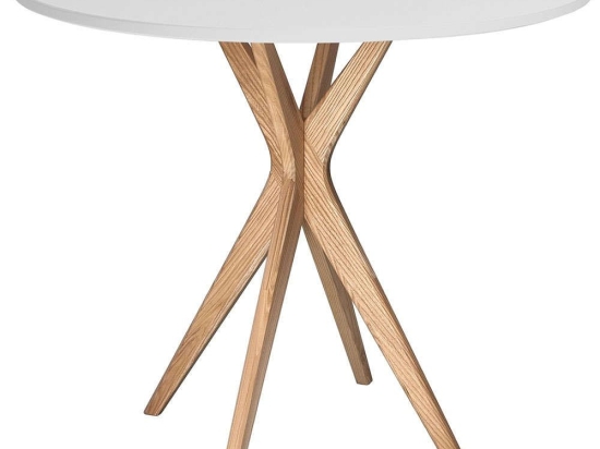 Τραπέζι Jubi JUBITLRO8 Φ90x73cm Natural-Pearl Grey Mdf,Ξύλο