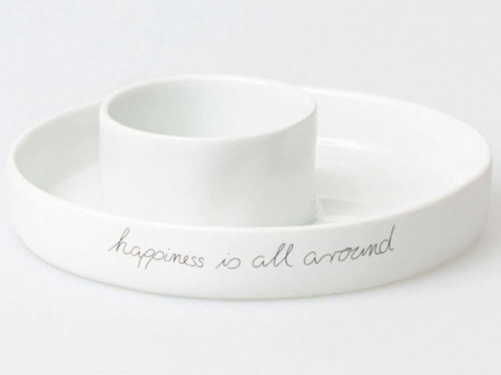 Πιατέλα Σερβιρίσματος Happiness Is All Around RD0017286 Φ5,58x4cm White-Black Raeder Πορσελάνη