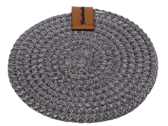Σουβέρ Στρογγυλό ROB106K6 12cm Grey Espiel Σχοινί