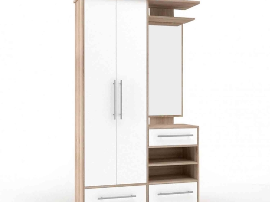 Έπιπλο Εισόδου Niag 580 White-Sonoma 8 113x37.5x198 cm SO-NIPBSETWH Μελαμίνη