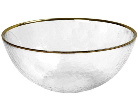 Σαλατιέρα SUP203K1 Φ20x7,5cm Clear-Gold Espiel Large Γυαλί