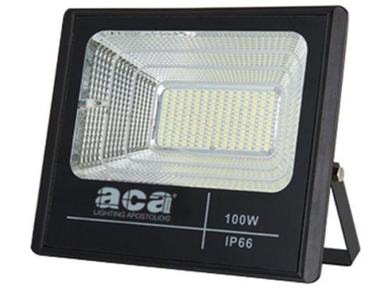 Προβολέας Led Ηλιακός Με Φωτοβολταϊκό Svide SV10060 100W 6000K Black Aca