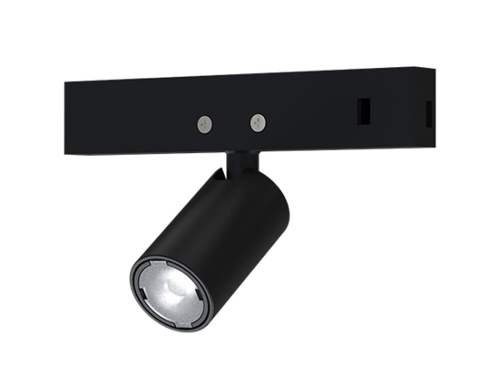 Σποτ Μαγνητικής Ράγας Mini THUBE130B 24V DC 1W 3000K 80Lm 24° RA90 1,2x2,2(3,8)cm Black Aca