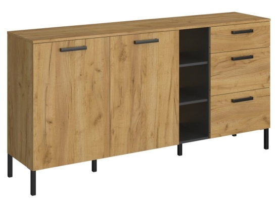 Μπουφές Santes TO-SANTES2D3S 180x42x92.5cm Gold Oak-Graphite