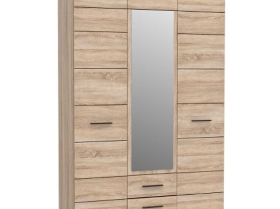 Ντουλάπα Solo 3D2S 136χ58χ197 cm TO-SOLO3D2S Τρίφυλλη Μελαμίνη,Καθρέπτης