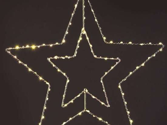 Χριστουγεννιάτικο Διακοσμητικό Αστέρι Silver Star Με Φως Led X0611314224 56cm Silver-Clear Aca