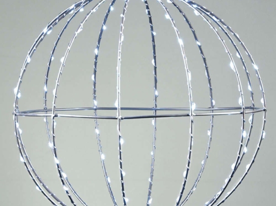 Χριστουγεννιάτικη Μπάλα Silver Ball Με Φως Led X0614424226 Φ30cm Clear-Silver Aca