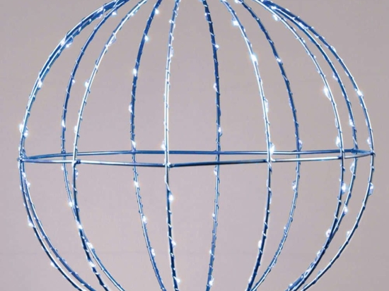 Χριστουγεννιάτικη Μπάλα Silver Ball Με Φως Led X069664226 Φ20cm Clear-Blue Aca
