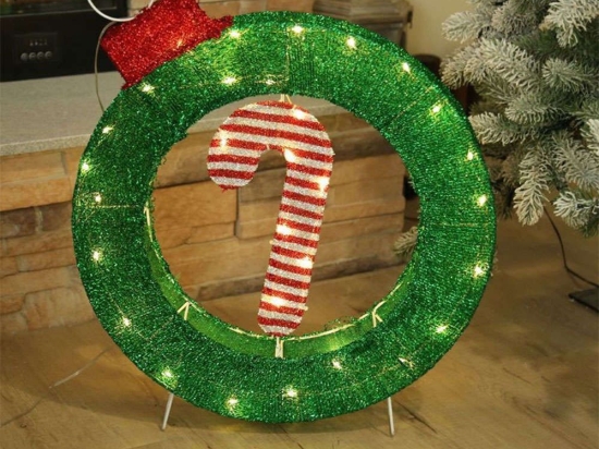 Χριστουγεννιάτικο Διακοσμητικό Στεφάνι Christmas Décor Με Φως Led X07301267 49x8x63cm Multi Aca