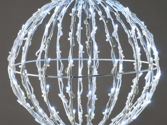 Χριστουγεννιάτικη Μπάλα 3D Ball Με Φως Led X081502413 30x30x31cm Silver-White Aca