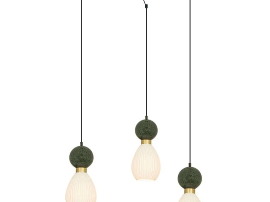 Φωτιστικό Οροφής 23246 80x140cm 3xE14 15W Marble Green-Brass