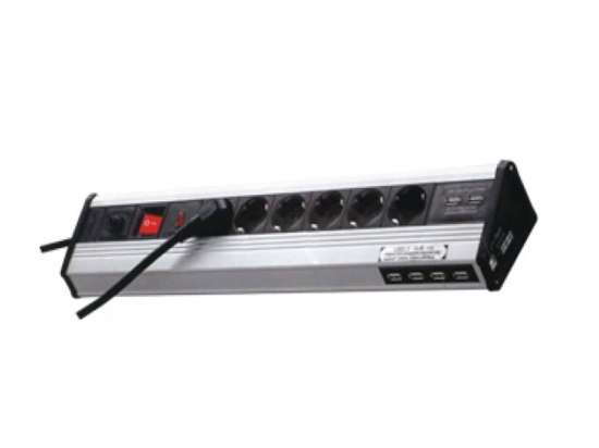 Πολύπριζο Ασφαλείας 6 Θέσεων ZLG06MKGDCH 1,5m 16A IP20 Silver-Black Aca
