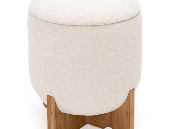 Σκαμπό Verda 0940011 40x40x47cm Natural-White