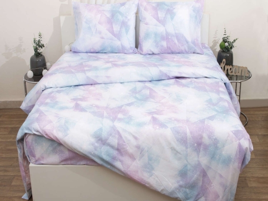 Σεντόνια Σετ 4Τμχ. Γκάλαξυ Viopros King Size 280x270cm Χωρίς Λάστιχο 100% Βαμβάκι