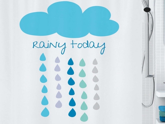 Κουρτίνα Μπάνιου Cloud 02020.001 Beige-Blue Spirella 180Πx200Υ 180x200cm Πολυέστερ