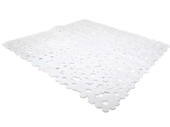 Πατάκι Αντιολισθητικό Fiore 00088.001 White 54Χ54 54x54cm PVC